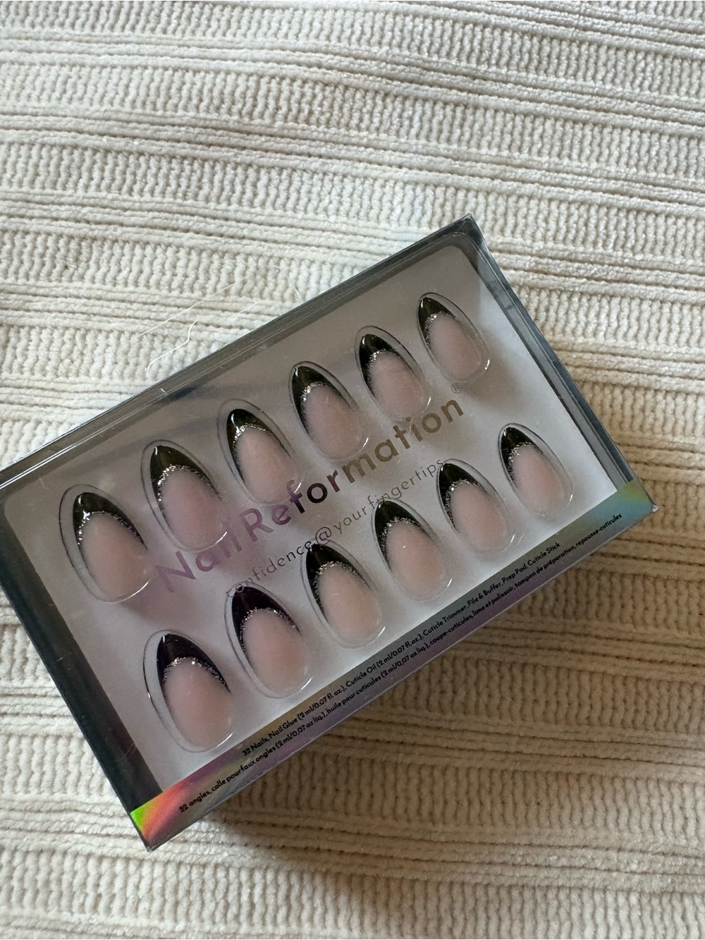 Nail Reformation Press-On Nails in Black SilverTip